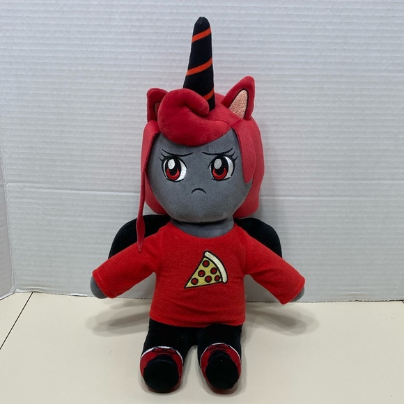 IamSanna Moody Unicorn Plush Pizza Roblox TikTok YouTube 2020 Red I Am Sanna 14” - Picture 1 of 6